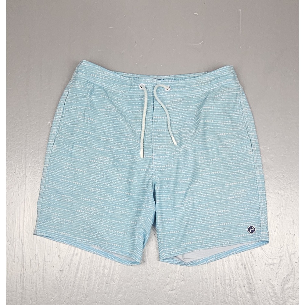 Johnnie-O BoardShorts Mens Small Blue‎ Folley Swim Trunks Dots Circle Logo